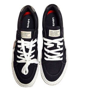 NEW Levi's Black Canvas Lace Up Sneakers Casual Shoes Men's Size 9.5